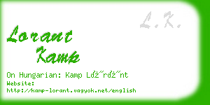 lorant kamp business card